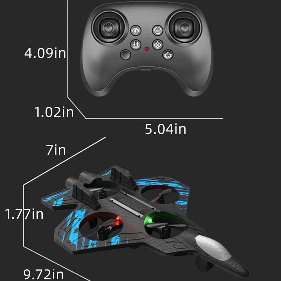 Naxsuia 2026 Upgraded RC Stunt Fighter Jet Toy for Kids with 360° Flips & LED Lights, RC Plane Foam Remote Control Airplane for Kid Boy Adult, Altitude Hold Speed Adjust, RC Airplane Fighter Jet Toy