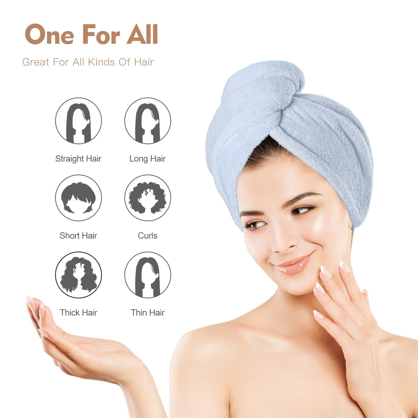 OEAGO Microfiber Hair Towel for Women: Valentines Day Gifts for Her Girlfriends Wife Stocking Stuffers for Women Drying Wrap Towels for Curly Hair Head Accessories 3 Pacs Anti Frizz