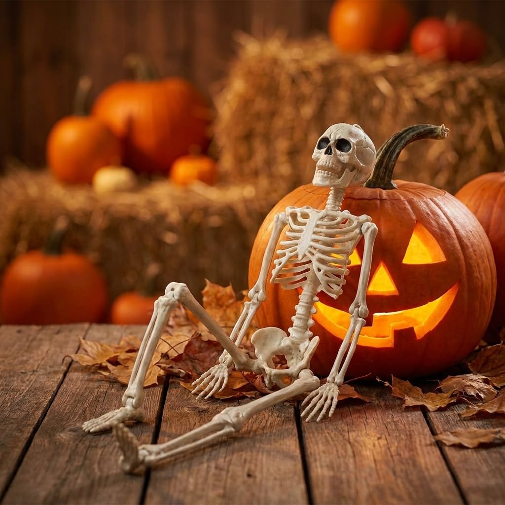 Jiesiity Halloween Decorations Hanging Small Skeletons: 2PCS 16Inches