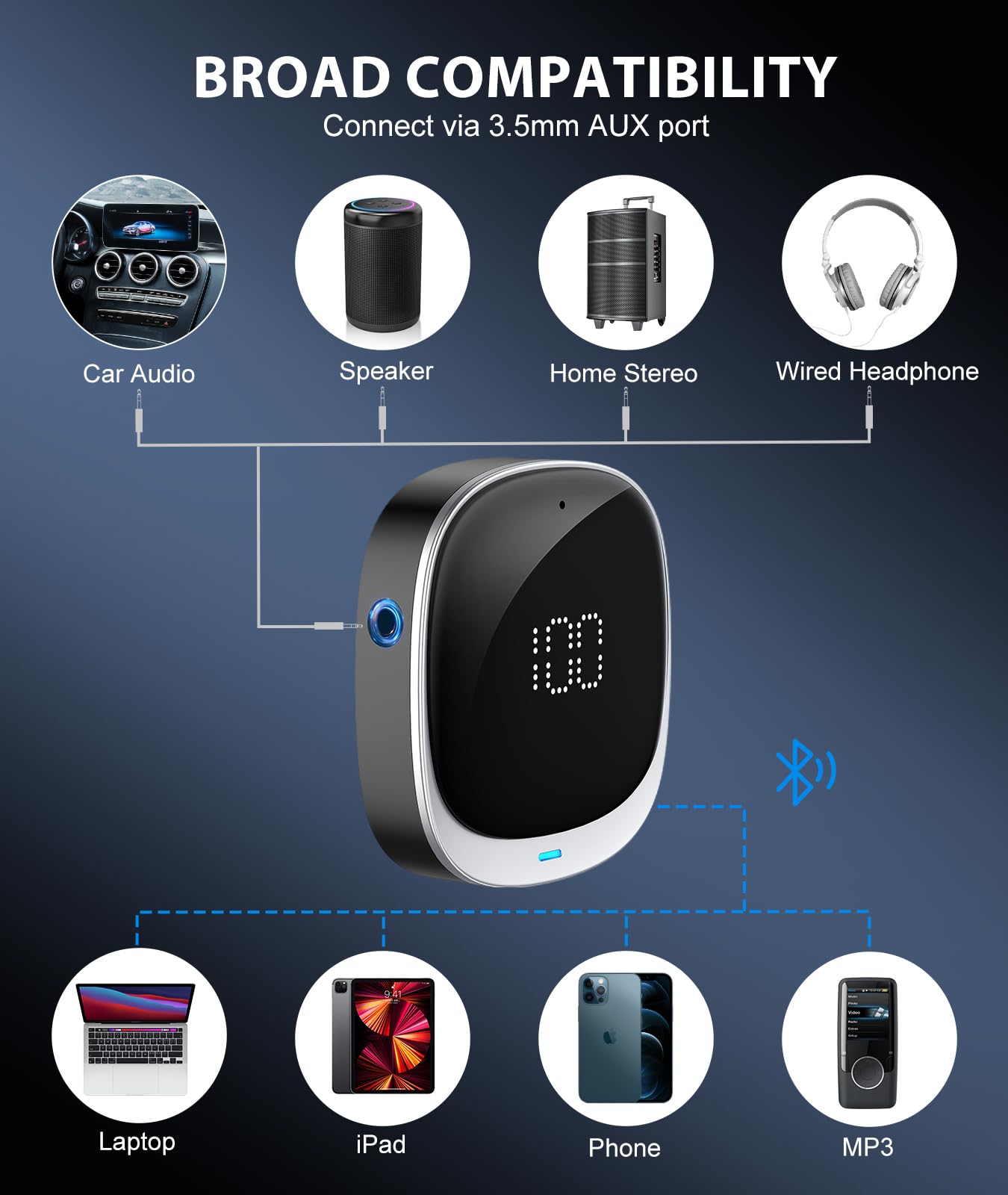Comsoon Bluetooth AUX Car Adapter