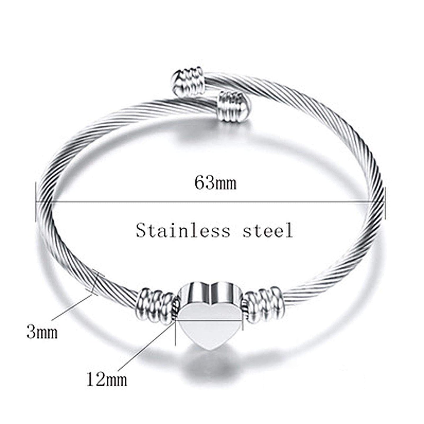 saved for later items 1 dollar items only clearance items Letters Stainless Wire Bracelet Heart-Shaped Bracelet Womens Long Bracelet A-Z Letter Cuff Bangle Birthday Gift for Women