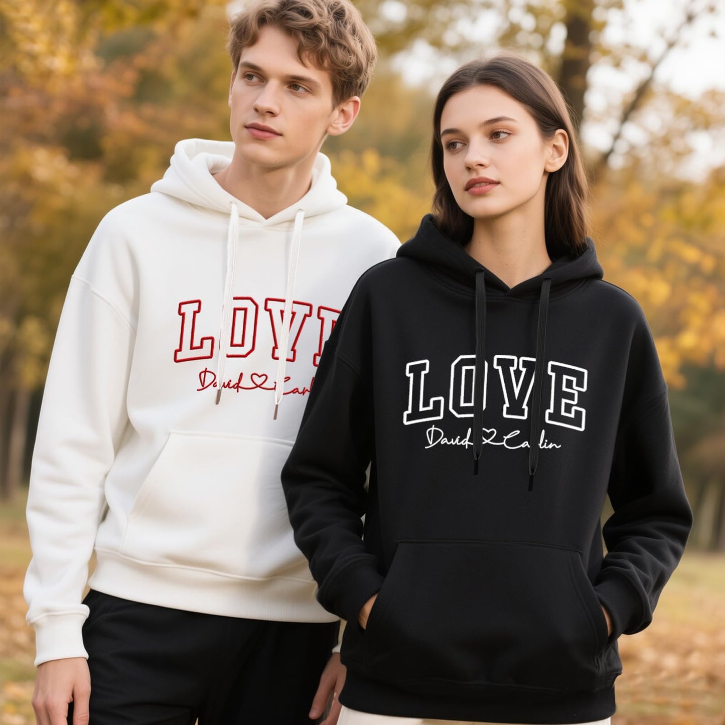 Chersinger Custom Embroidered Hoodie & Sweatshirt from Photo for Him and Her, Personalized Gift for Girlfriend, Boyfriend, Valentines Day, Christmas, anniversary