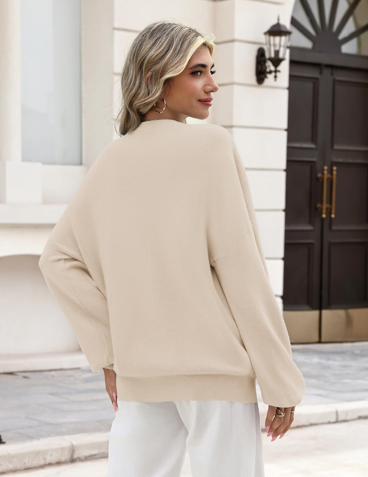 Zeagoo Womens Fall Clothes Oversized Crew Neck Sweater Long Sleeve Shirts