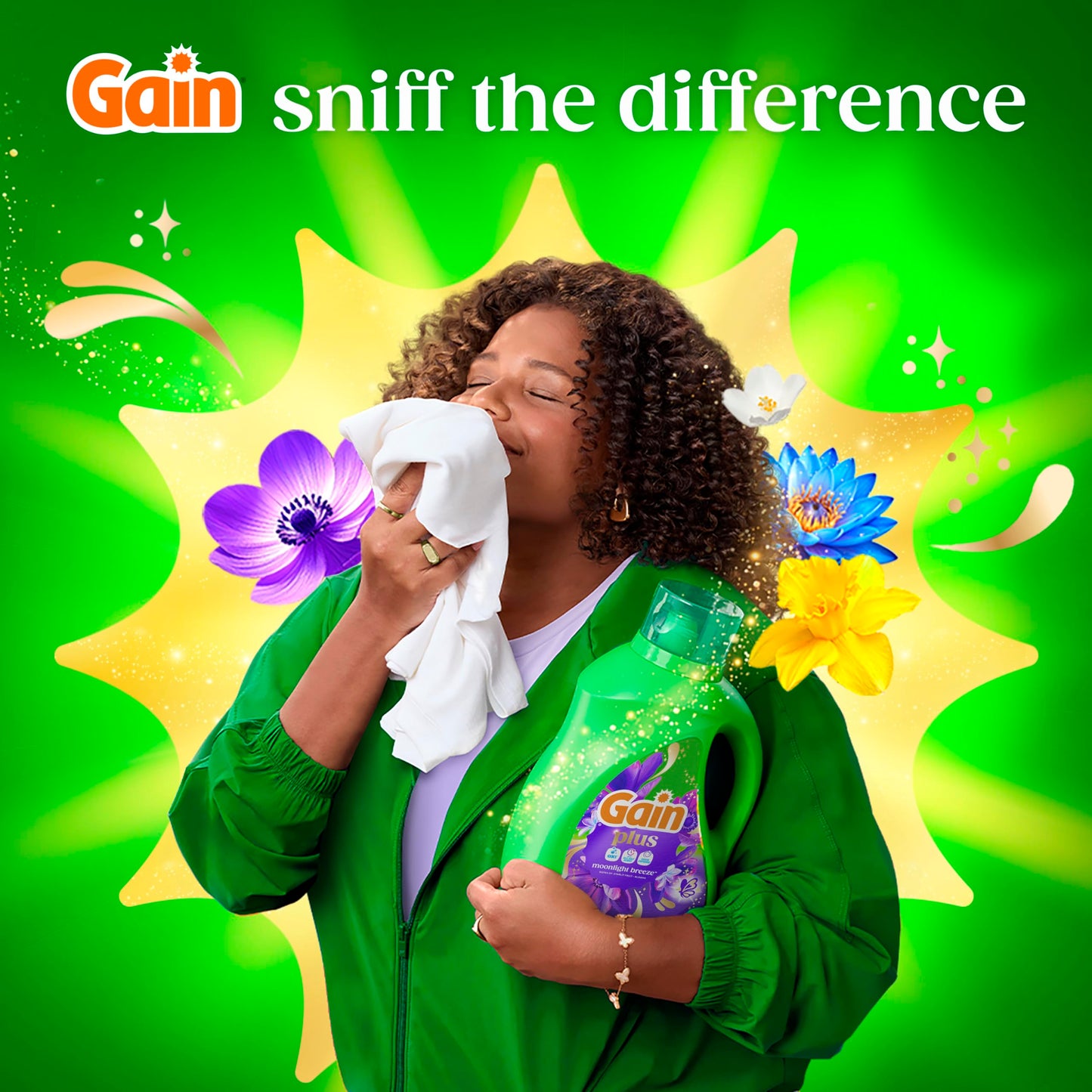 Gain Plus Liquid Laundry Detergent, Cleaner, Fresher, Now with Oxi, Moonlight Breeze Scent, 99 fl oz, 75 Loads