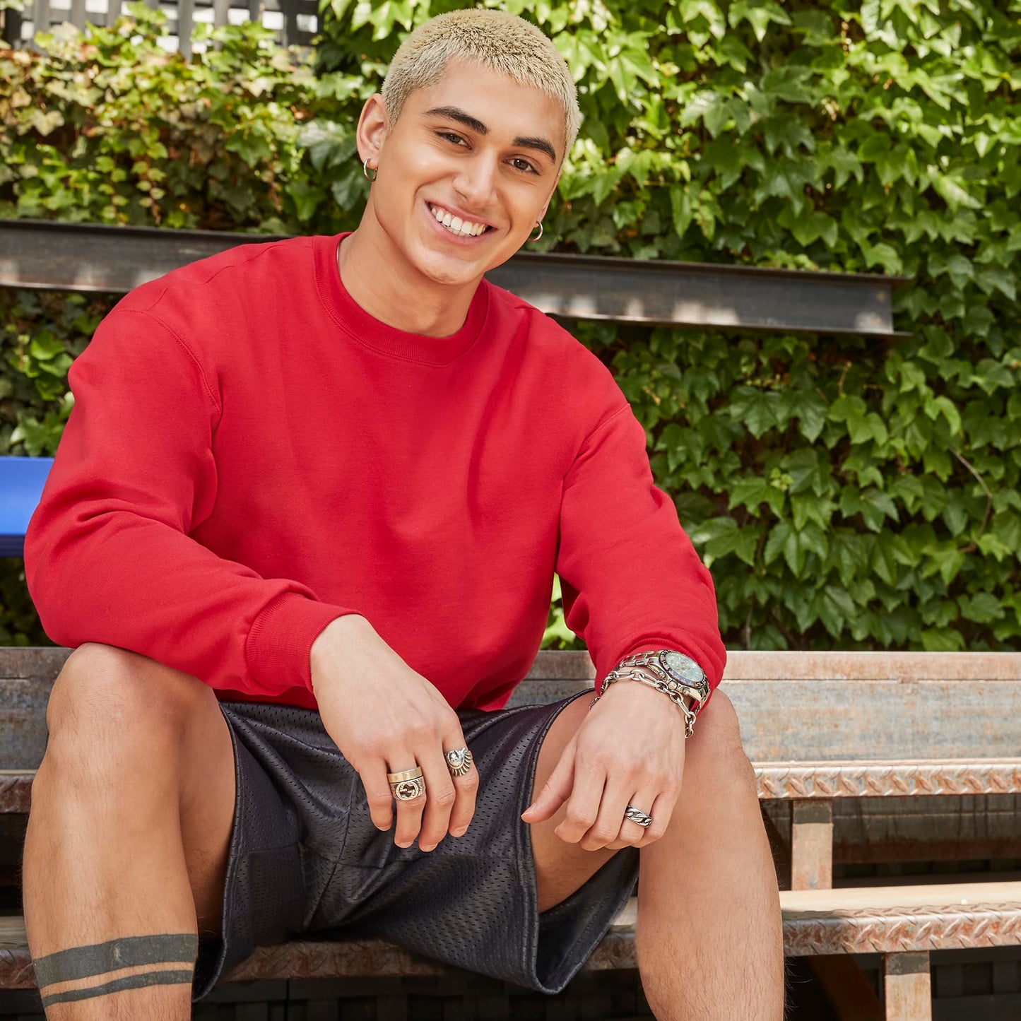 Hanes mens Ecosmart Sweatshirt, Charcoal Heather, Large US