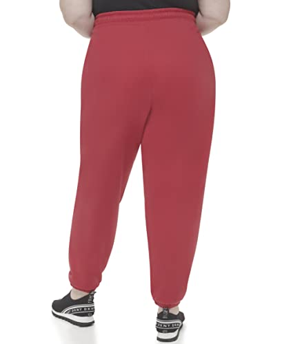 DKNY Womens Sport Metallic Logo Everyday Jogger Sweatpants, Ski Patrol Silver