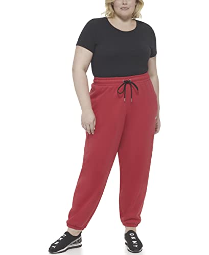 DKNY Womens Sport Metallic Logo Everyday Jogger Sweatpants, Ski Patrol Silver