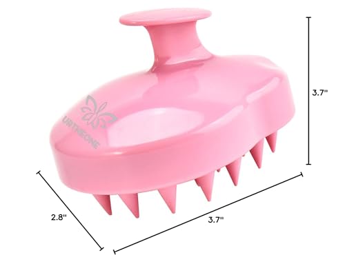 URTHEONE Soft Silicone Hair Scalp Massager Shampoo Brush for Wet Dry Oily Curly Straight Thick Thin Rough Long Short Natural Men Women Kids Pets Hair Care Tools（Pink