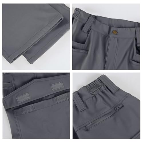 Tactical Pants for Men Waterproof Ripstop Fishing Hiking Cargo Pants Construction Work Trousers with Multi Pockets Water Resistant Tactical Pant Mens Cargo Pant Pantalones Tácticos para Hombre Gray