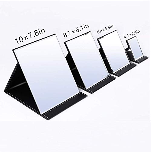 EFAILY Folding Travel Mirror, PU Portable Adjustable Rectangular Ultrathin Mirror, for Travel, Camping,Home(6.4W×5.3L)