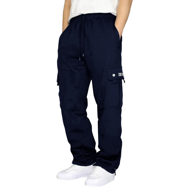 Fleece-Lined Cargo Sweatpants for Men