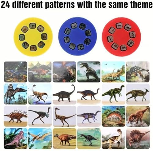 Naxsuia Dinosaur Projector Flashlight, 2026 New Dinosaur Flashlight, Dinosaur Projector Light for Kids Ages 3+, 3 Discs 24 Images, Cool Dinosaurs Toys for Wall Ceiling Tents for Boys Girls