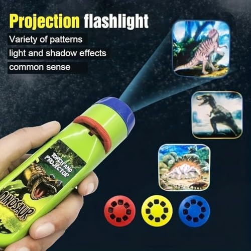 Naxsuia Dinosaur Projector Flashlight, 2026 New Dinosaur Flashlight, Dinosaur Projector Light for Kids Ages 3+, 3 Discs 24 Images, Cool Dinosaurs Toys for Wall Ceiling Tents for Boys Girls