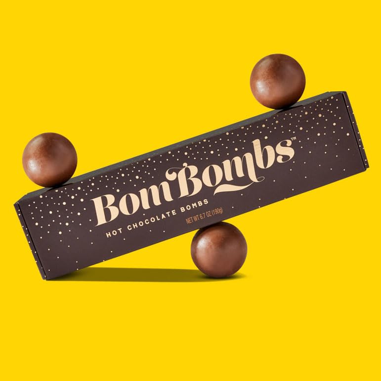 BomBombs, Hot Chocolate Bombs, Includes Fudge Brownie and Caramel Candy Cocoa Bombs Filled with Marshmallows, Pack of 5