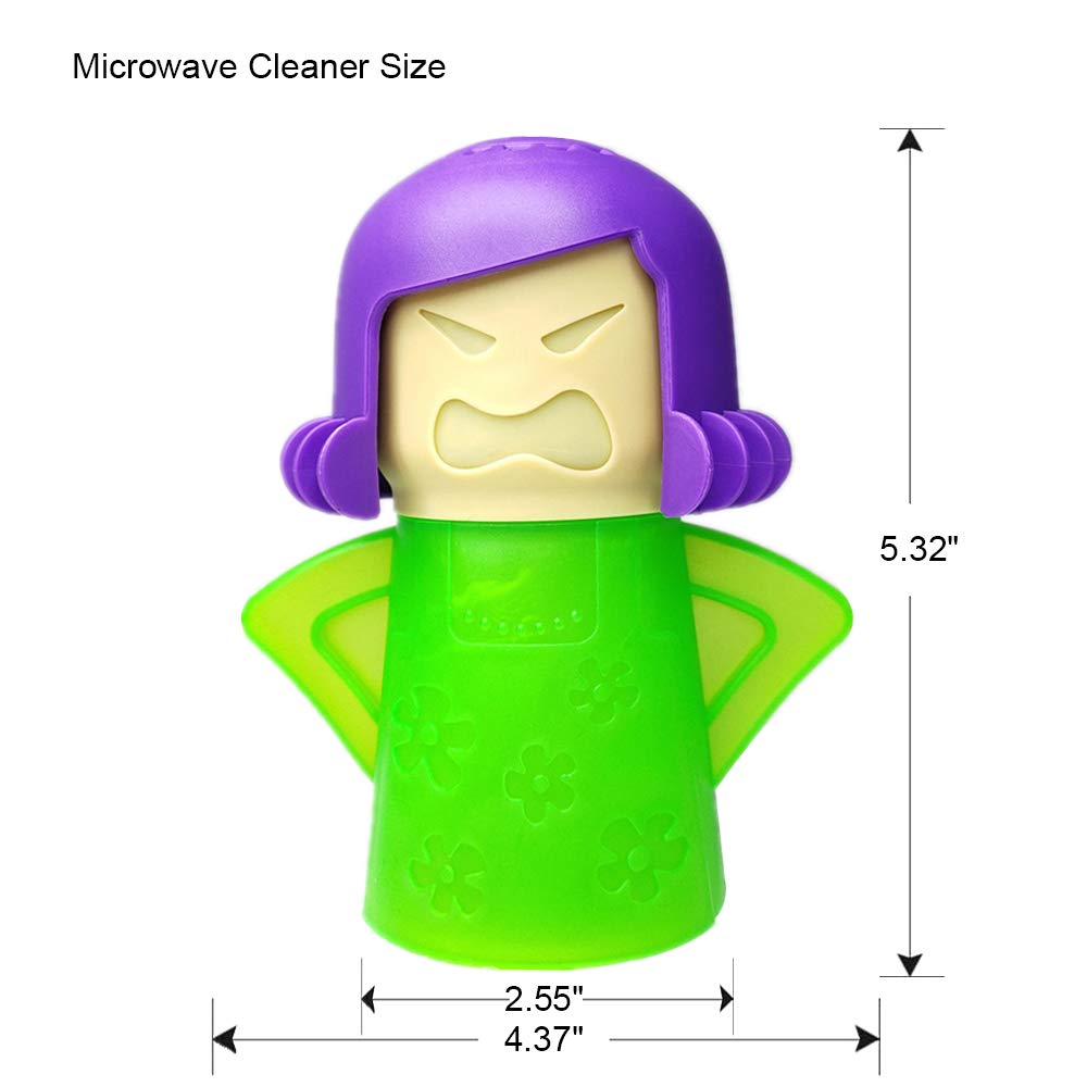 Angry Mama Microwave Oven Steam Cleaner, Angry Mom Microwave Cleaner, Just Add Vinegar and Water, Cut Cleaning Time by Half (Green)