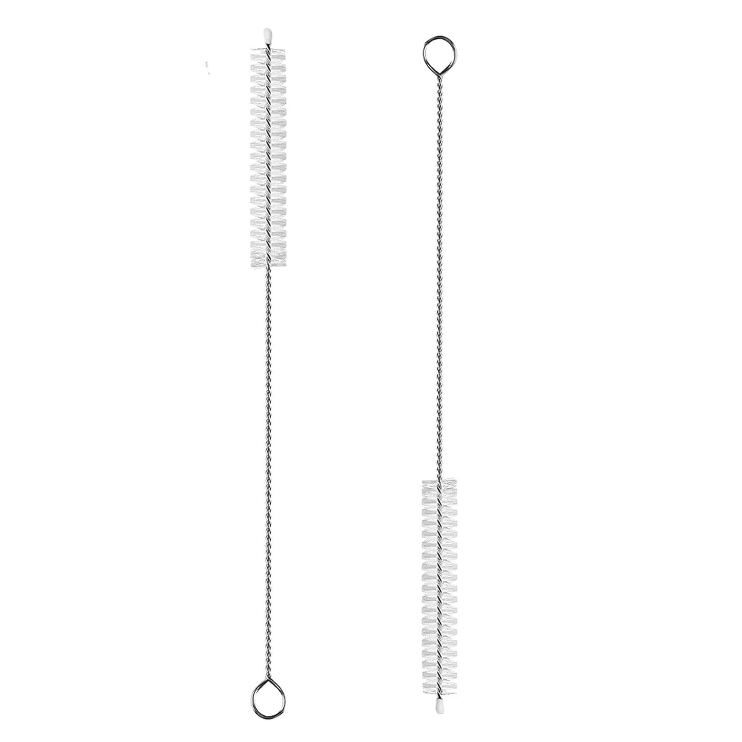 2 Pack Straw Cleaner Brush, Reusable Metal Handles Straw Cleaner Brush Extra Long for Stanley Mug 40, 30, 20 oz, 10mm Wide for Sippy Cup, Water Bottle and Tubes (Clear+Clear)