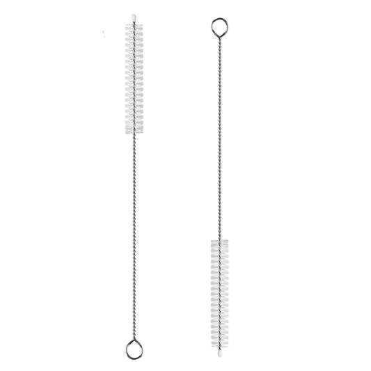 2 Pack Straw Cleaner Brush, Reusable Metal Handles Straw Cleaner Brush Extra Long for Stanley Mug 40, 30, 20 oz, 10mm Wide for Sippy Cup, Water Bottle and Tubes (Clear+Clear)