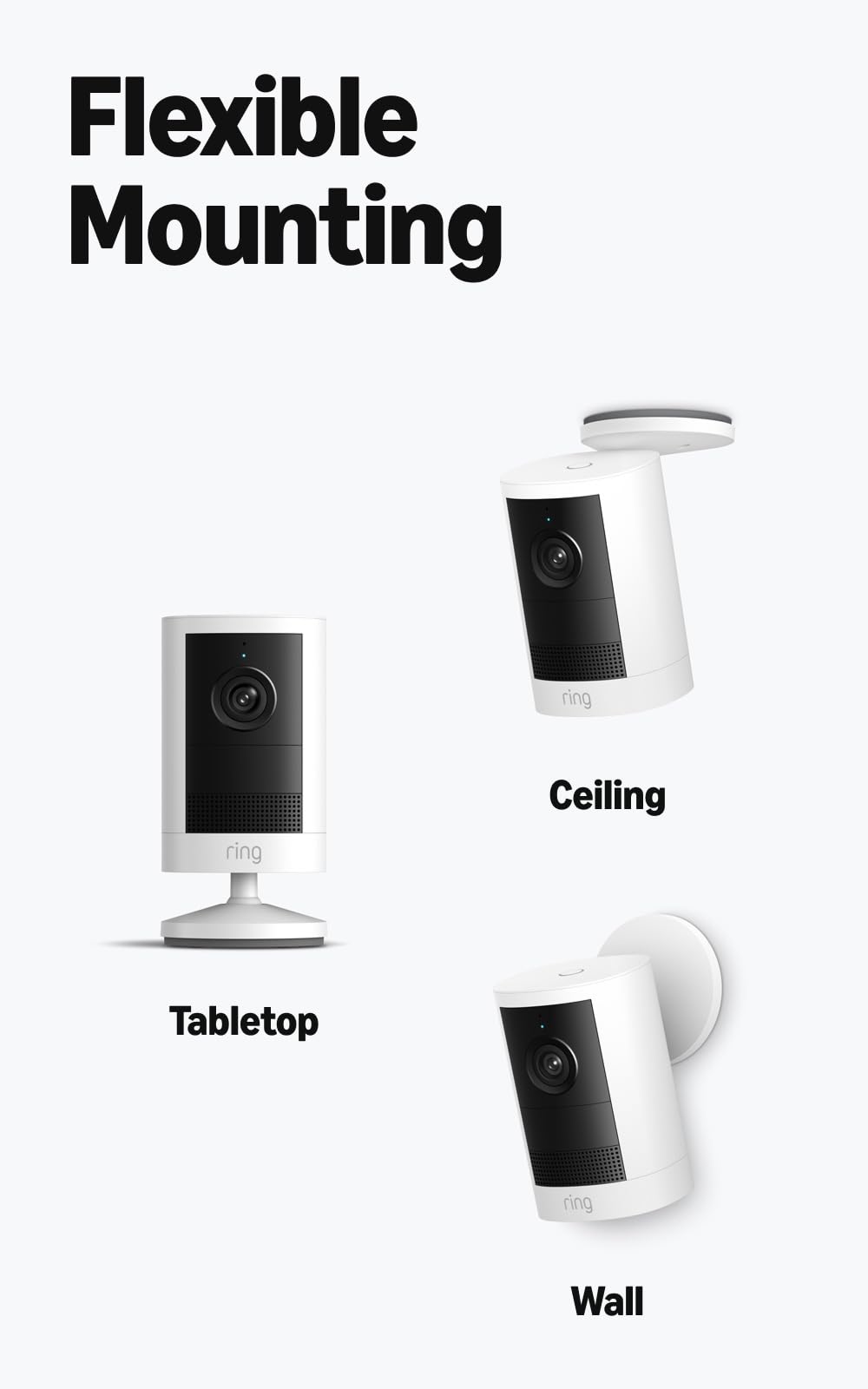 Ring Outdoor Cam 2K (newest model), Battery, Home or business security, Wide-Angle Retinal 2K Video, 6x Enhanced Zoom, Night Vision, White