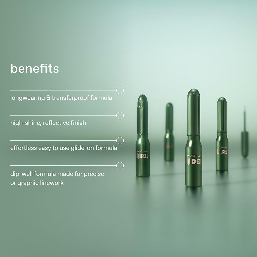 r.e.m. beauty by Ariana Grande Wicked: For Good | Emerald City Metallic Eyeliner Set | Long-Wearing, Smudge-Resistant Formula | 4 Shades