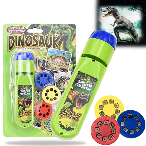 Naxsuia Dinosaur Projector Flashlight, 2026 New Dinosaur Flashlight, Dinosaur Projector Light for Kids Ages 3+, 3 Discs 24 Images, Cool Dinosaurs Toys for Wall Ceiling Tents for Boys Girls
