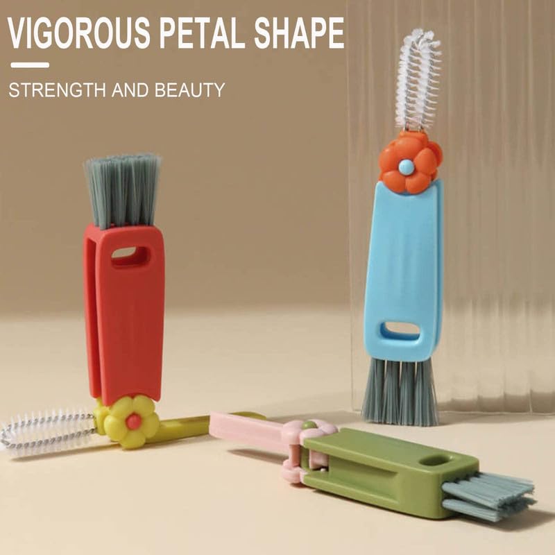 3 in 1 Cup Lid Cleaning Brush, 2024 New Crevice Cleaning Brush Set for Baby Bottle Gap Tight Spaces Cup, 3 in 1 Multifunctional Cleaning Brush Portable Cup Lid Cleaner with Brush(B)