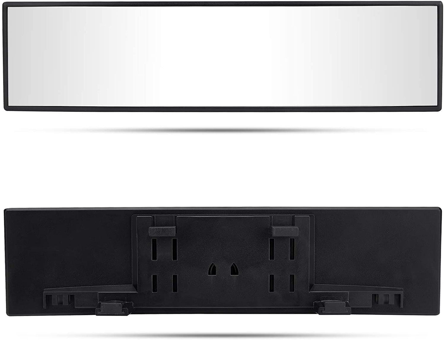 JOYTUTUS Rear View Mirror, Universal 11.81 Inch Panoramic Convex Interior Clip-on Wide Angle Mirror to Reduce Blind Spot Effectively for Car SUV Trucks -Clear