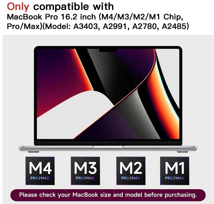 2 Pack Anti Glare Screen Protector Compatible with Macbook Pro 16 Inch (2021-2024, M4, M3, M2, M1-A3403/A2991/A2485/A2780), Anti Scratch Matte Screen Protector