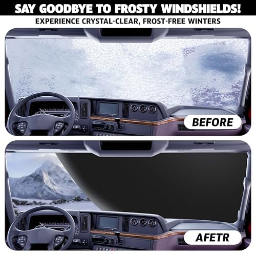 Autovir Windshield Snow Cover for Ice and Snow – Car Windshield Cover for Winter Frost, Ice & Snow Protection – Waterproof Frost Shield Windshield Protector for Cars, SUVs & Trucks (69x42 inches)