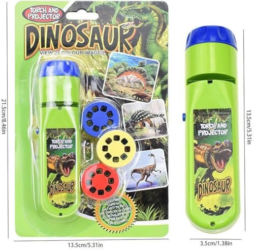 Naxsuia Dinosaur Projector Flashlight, 2026 New Dinosaur Flashlight, Dinosaur Projector Light for Kids Ages 3+, 3 Discs 24 Images, Cool Dinosaurs Toys for Wall Ceiling Tents for Boys Girls
