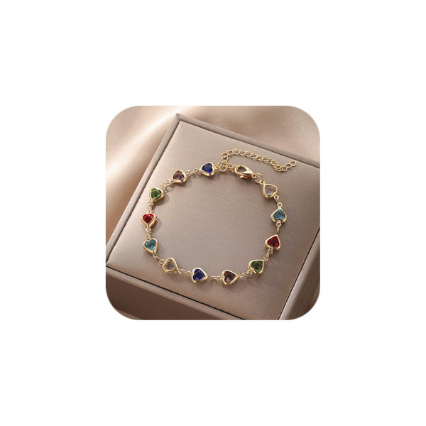 Heart Zircon Friendship Bracelet