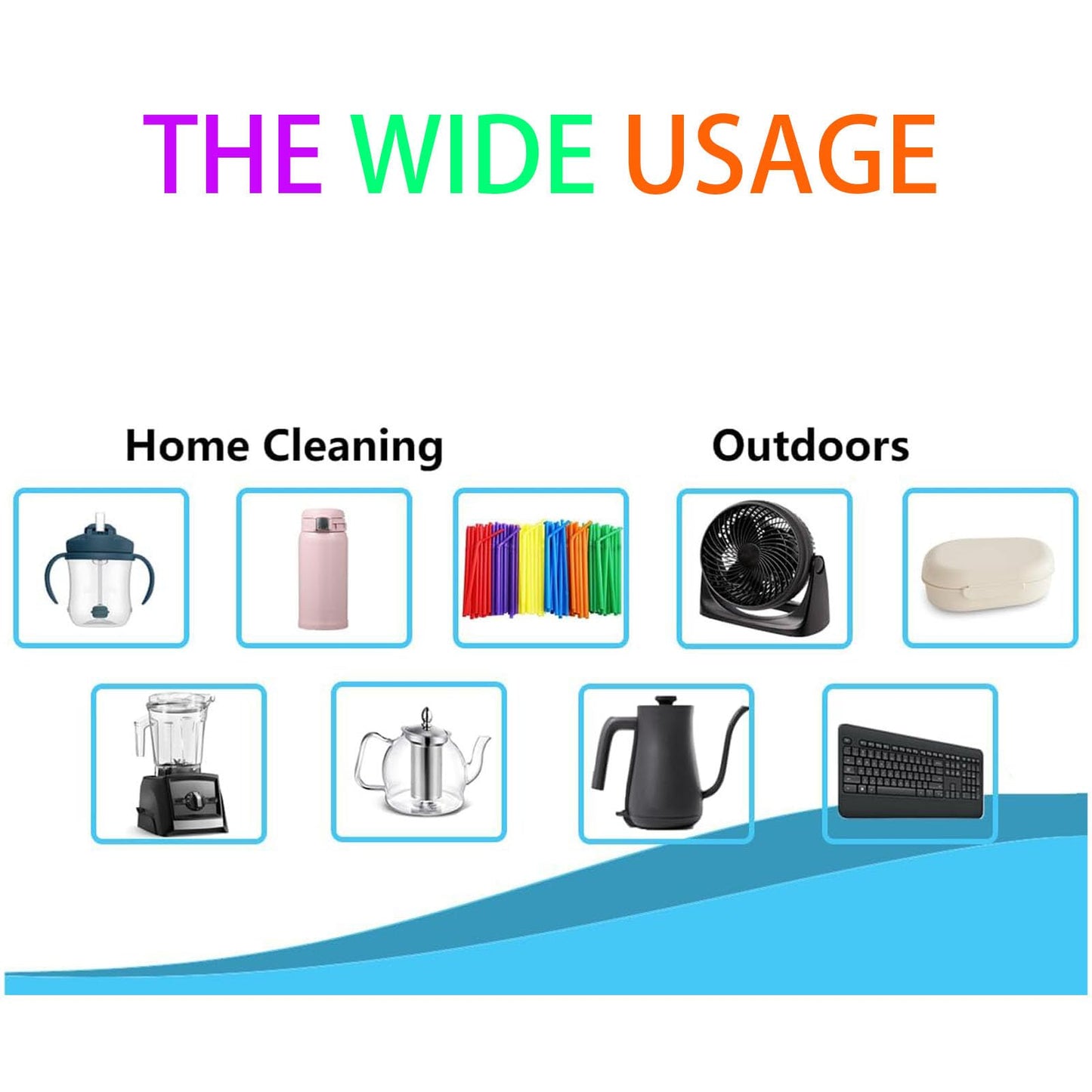 2 Pack Straw Cleaner Brush, Reusable Metal Handles Straw Cleaner Brush Extra Long for Stanley Mug 40, 30, 20 oz, 10mm Wide for Sippy Cup, Water Bottle and Tubes (Clear+Clear)