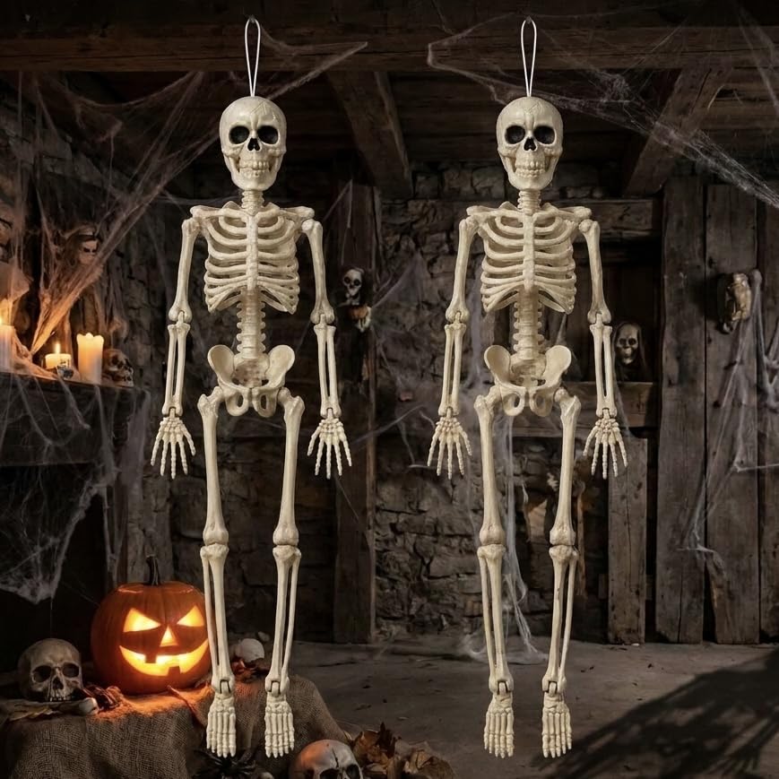 Jiesiity Halloween Decorations Hanging Small Skeletons: 2PCS 16Inches