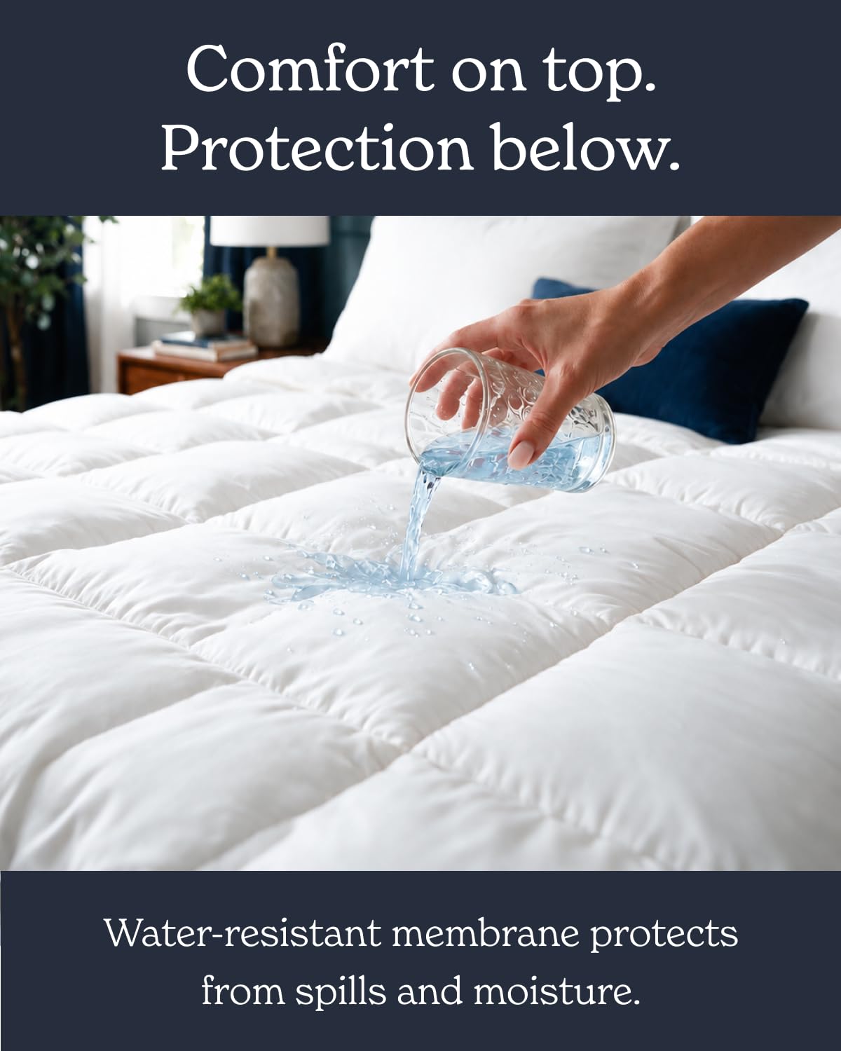 Beckham Hotel Collection Twin XL Size Hybrid Mattress Protector & Pad - Extra Padded, Thick, Plush, & Fitted Mattress Topper for Bed - Quilted Pillow Top Mattress Cover