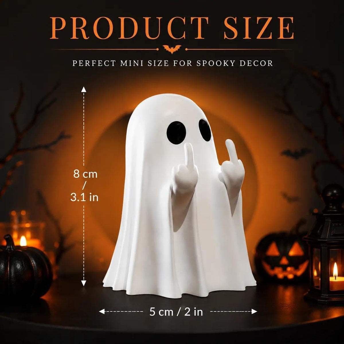 Halloween Ghost Figurine Ghost Decor Funny Ghost Statue Cute Ghost Figurine Ghost Statue Halloween Decoration for Gift Props Tabletop Home Decor New Year's Gifts