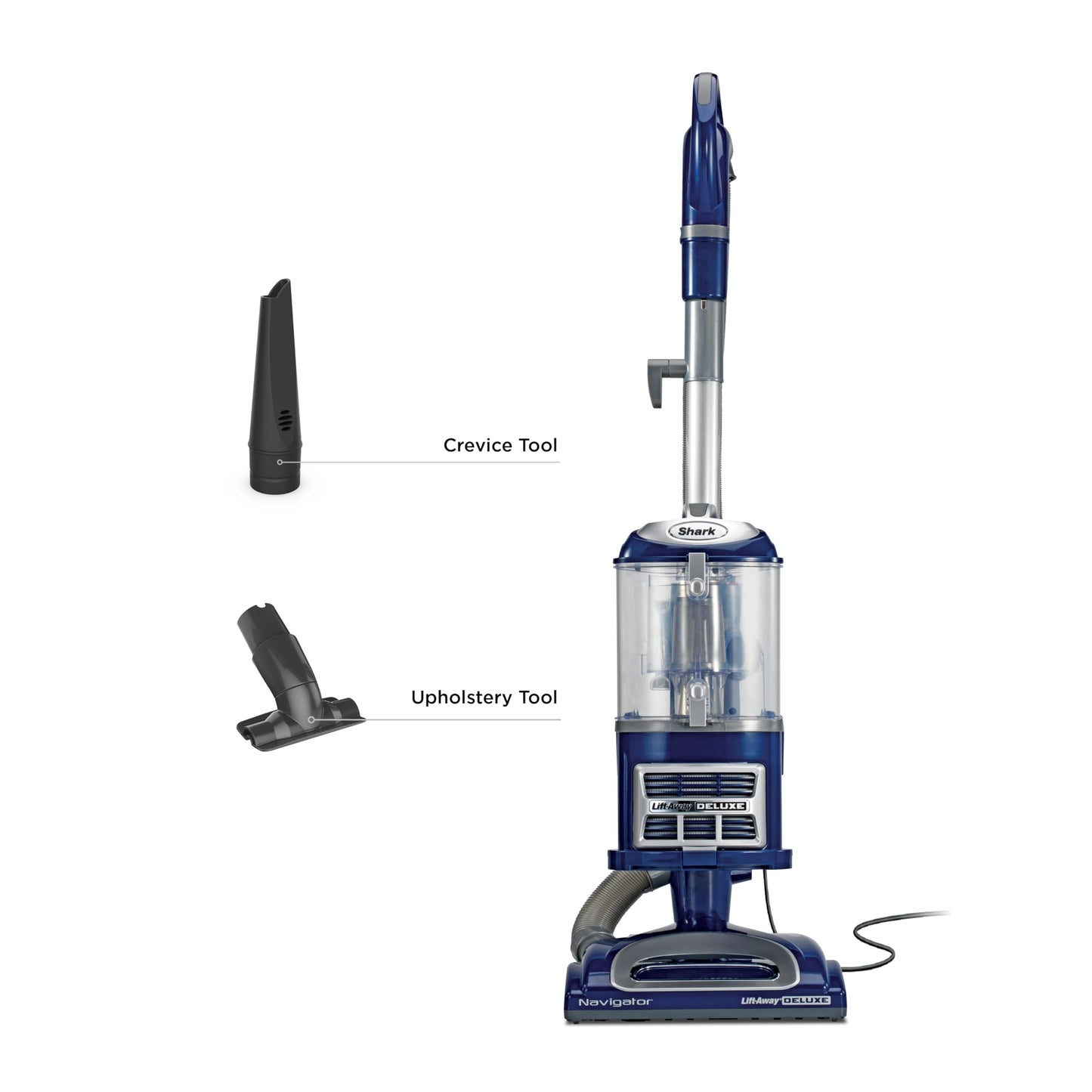 Shark Upright Vacuum, Navigator Lift-Away Deluxe with Large Dust Cup Capacity, HEPA Filter, Swivel Steering, Upholstery Tool & Crevice Tool, Blue, NV360