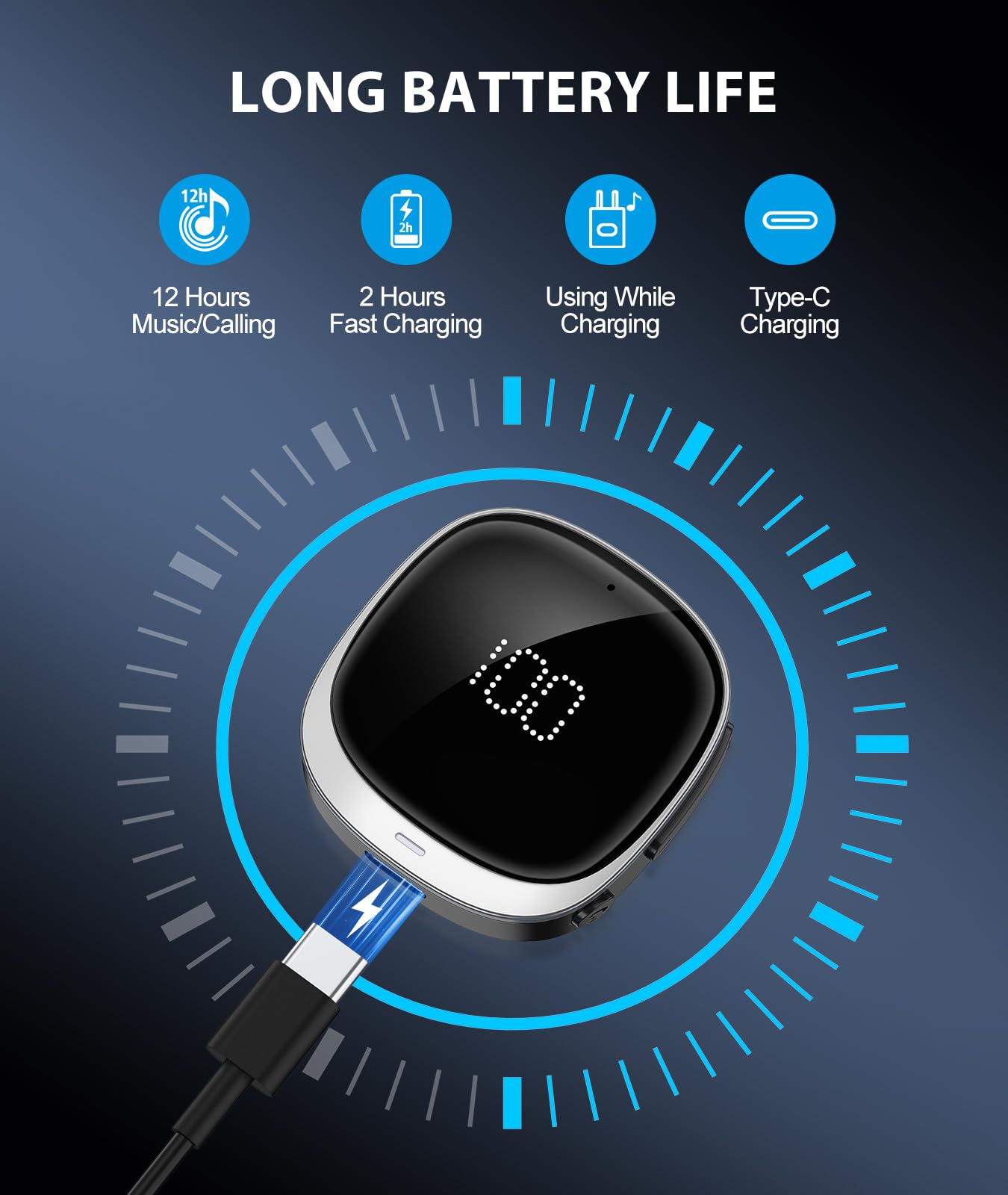 COMSOON AUX Bluetooth Adapter for Car, [LED Screen] Bluetooth 5.3 Receiver for Speaker/Home Stereo/Wired Headphones, 3.5mm Wireless Audio Receiver for Hands-Free Call/Music, Dual Connection