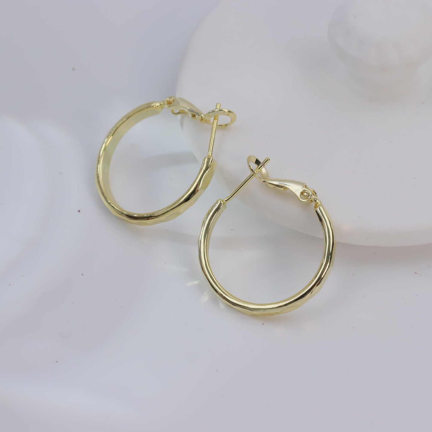 ToHeart Thick Gold Hoop Earrings for Womens Lightweight Hypoallergenic 14K Chunky Gold Hoop Earrings