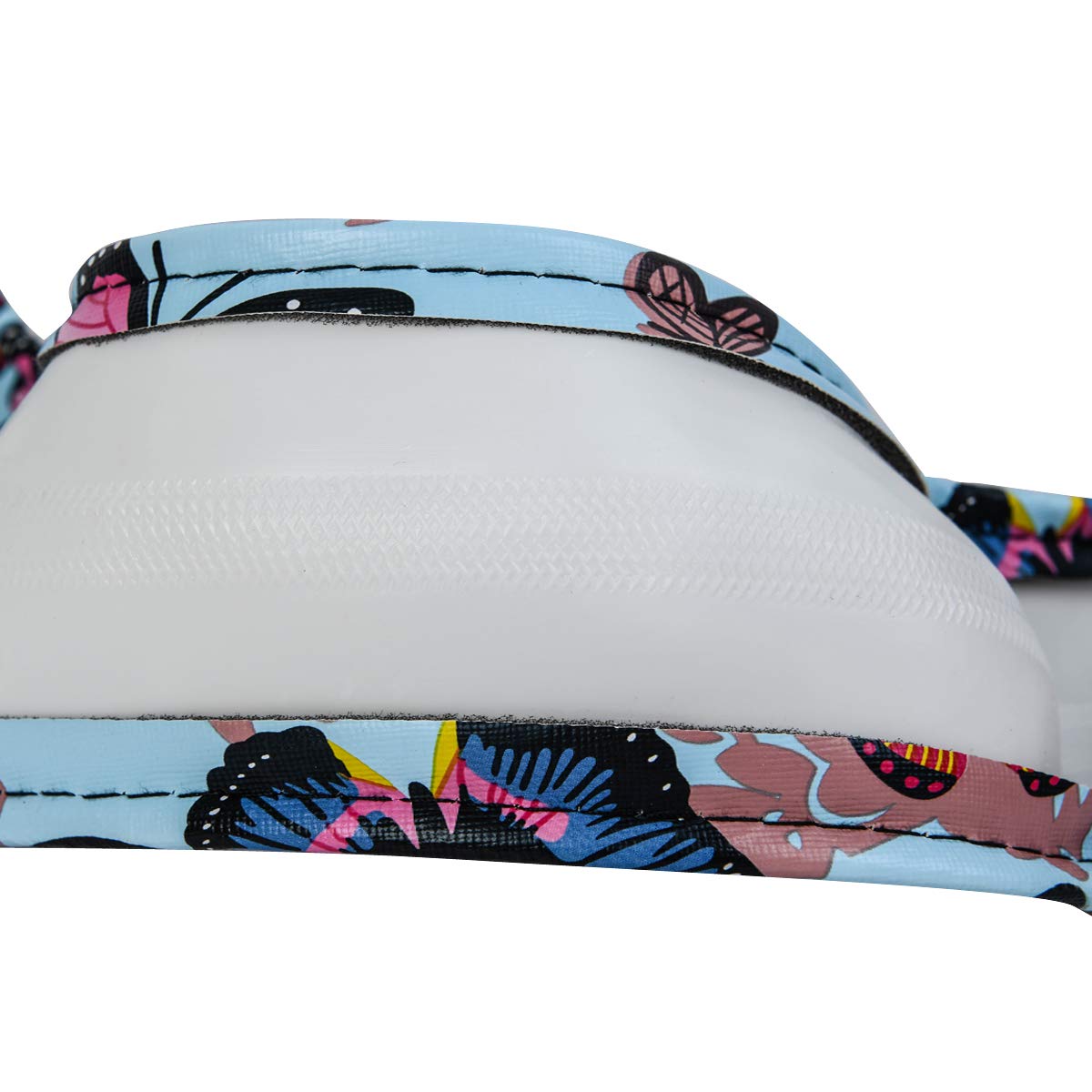 CAR-GRAND Pretty Colorful Butterfly Steering Wheel Cover, Universal 14.5-15 Inch Anti-Slip Leather Car Wheel Protector for Women and Girls, Fit Trucks, Suvs,Vans, Sedans (Light Blue and Colorful)