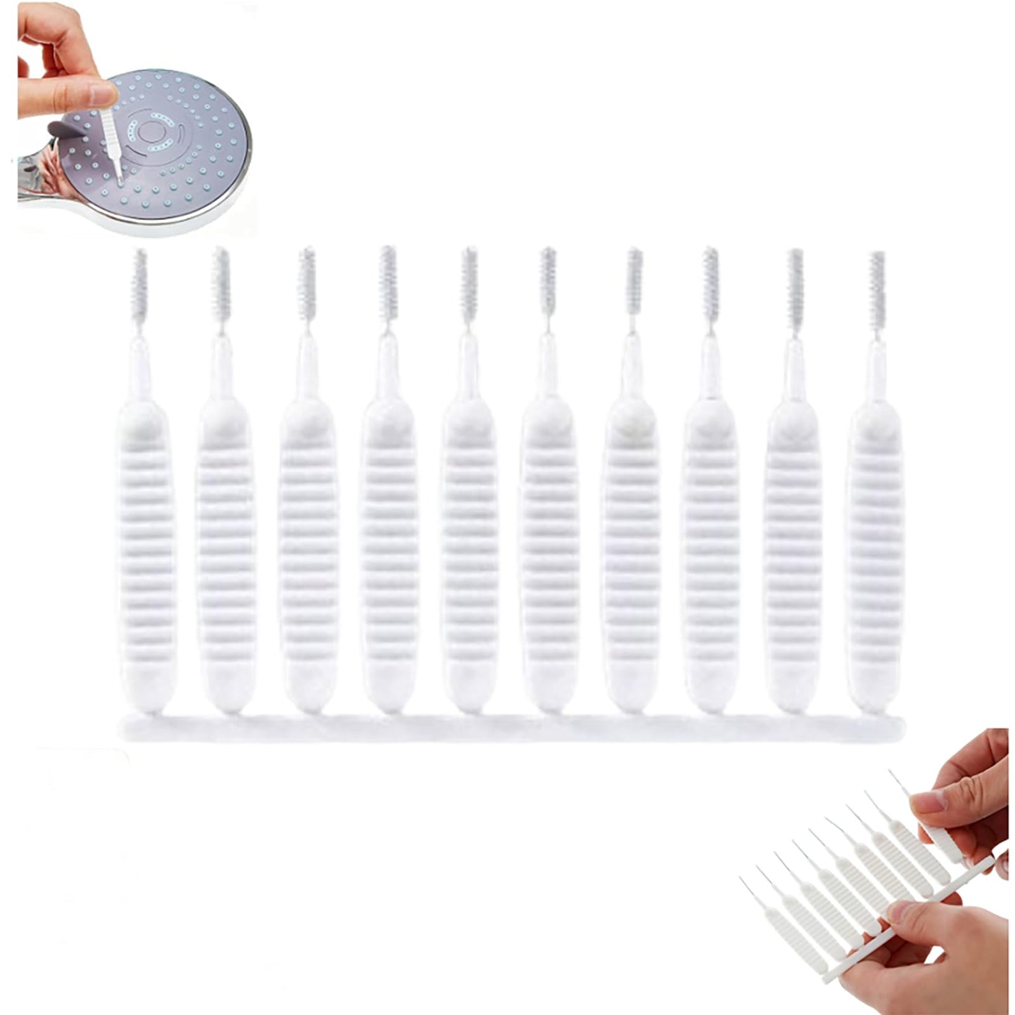 Gap Hole Anti-Clogging Cleaning Brush, 2025 Upgrade Shower Head Brush Shower Head Cleaning Brush Shower Head Cleaner Tool Multifunctional Shower Head Cleaning Brushes for Household Bathroom (10Pack)