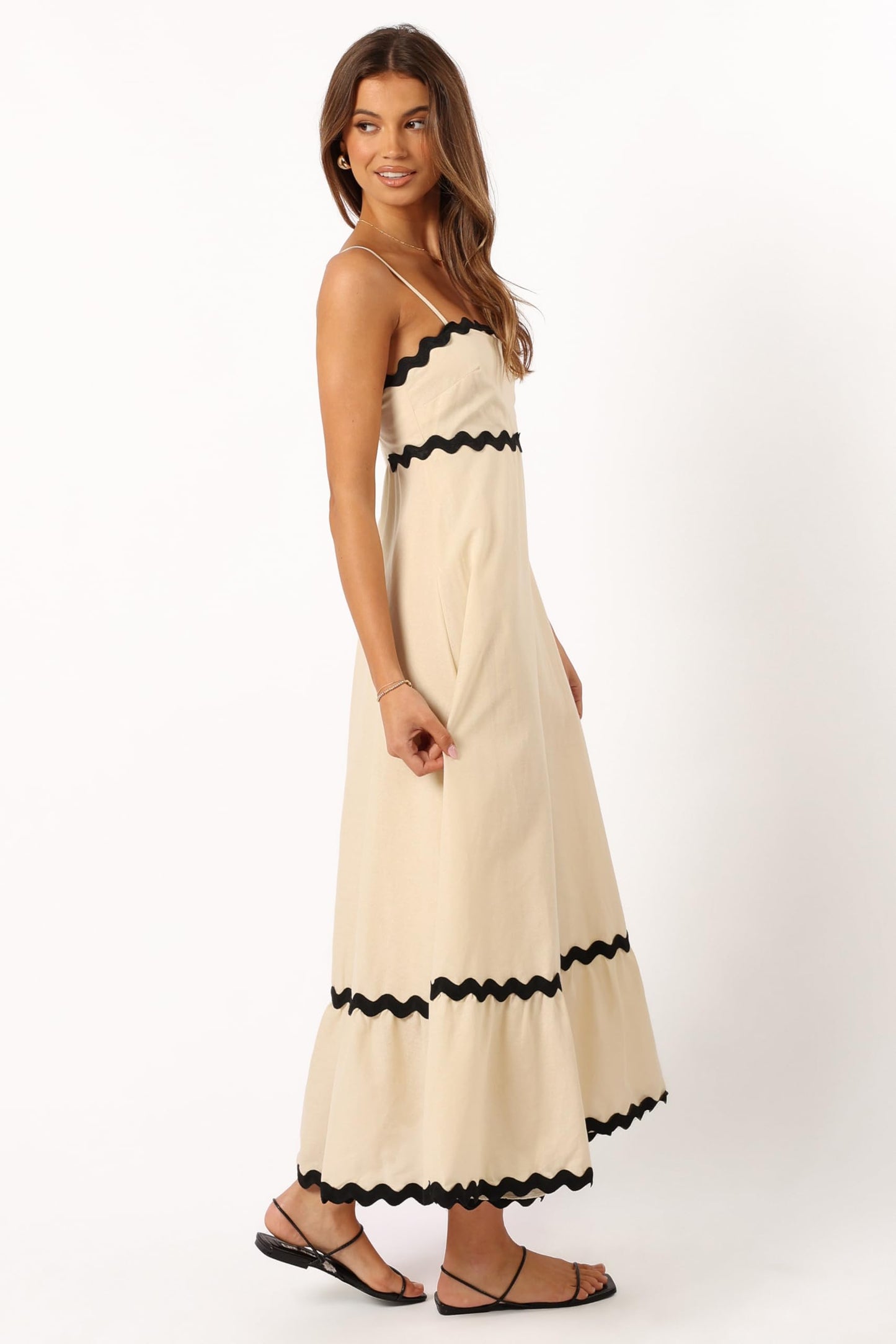 Yana Maxi Dress - Cream Black L