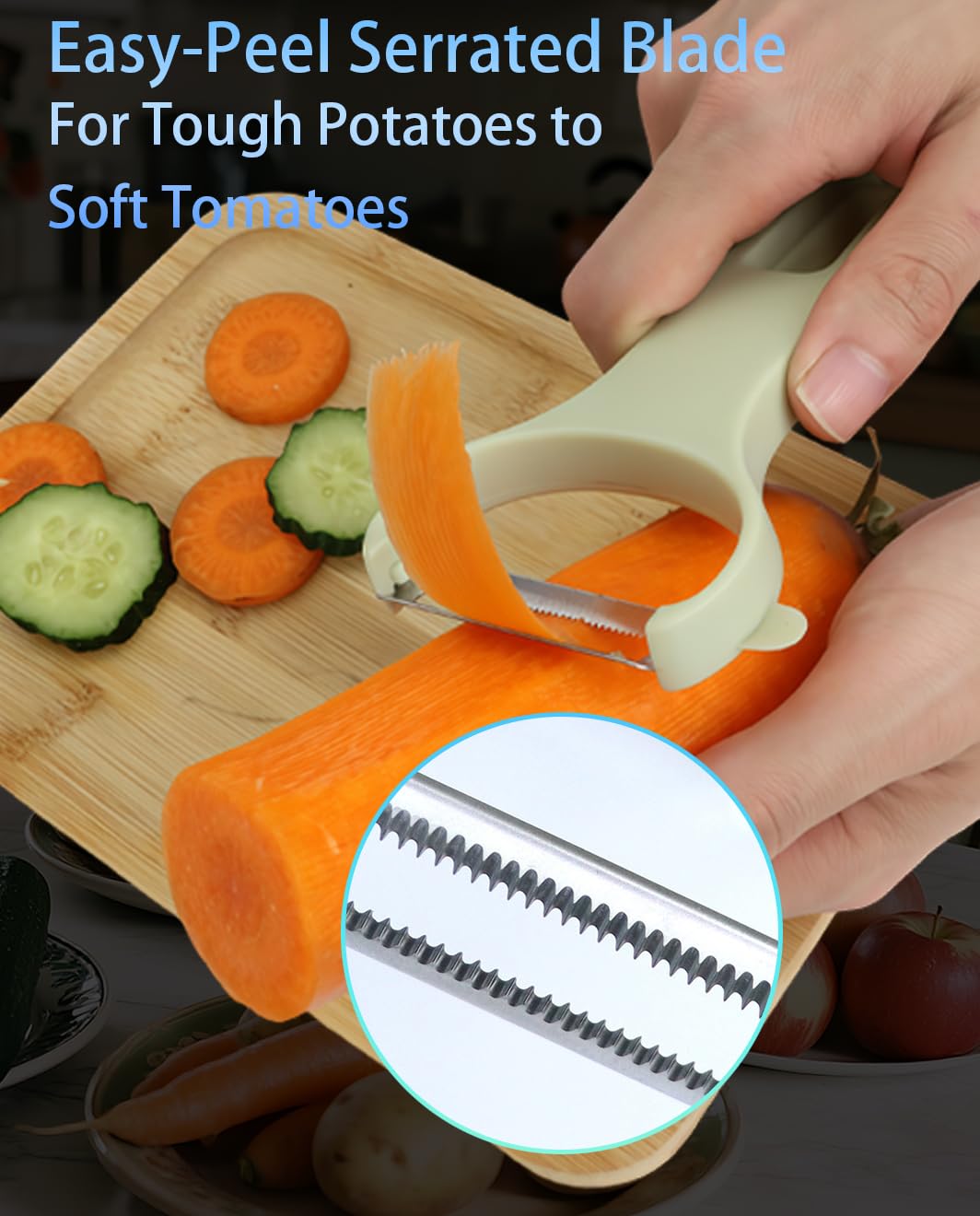 HEYCROWN Vegetable Peeler Set 3-Piece Kitchen Peelers for Potato, Veggie, Fruit