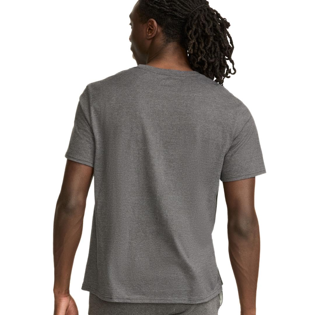 Champion mens Classic T-shirt, Script Logo T Shirt, Granite Heather-y07718, Medium US