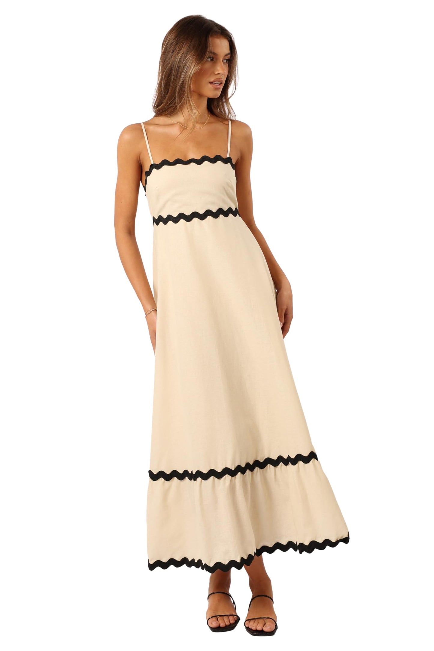 Yana Maxi Dress - Cream Black L