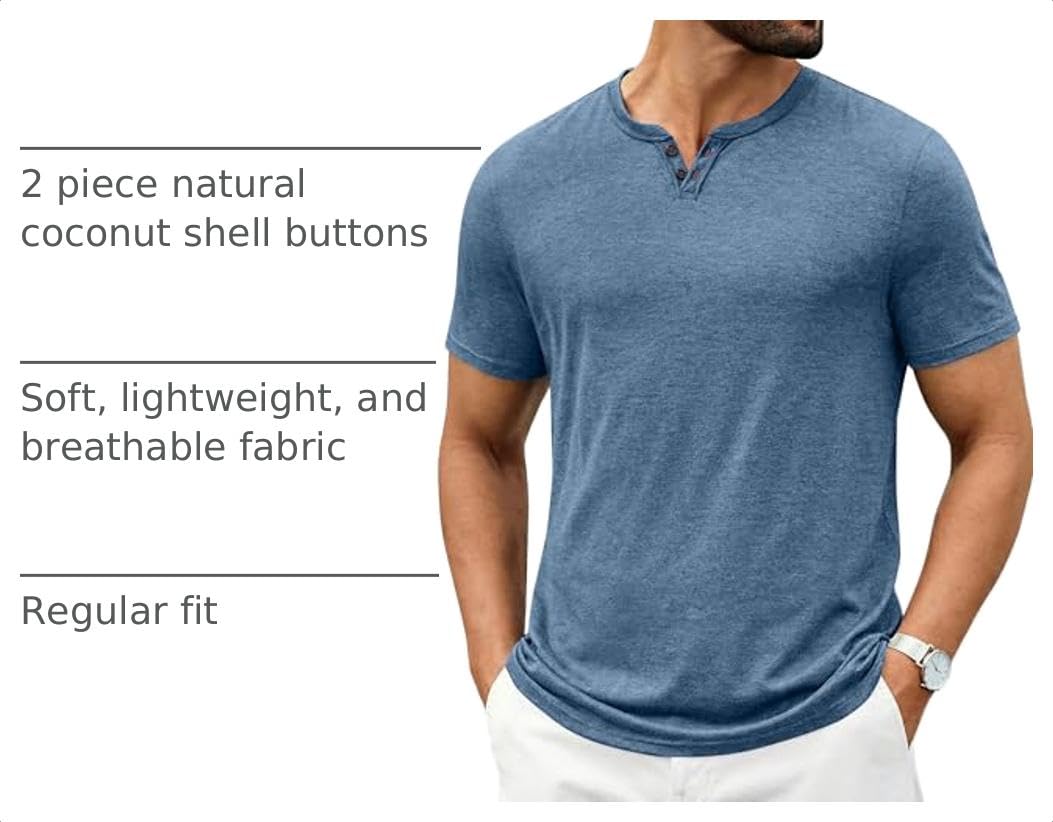 COOFANDY Mens T Shirts Casual Stylish Short Sleeve Burnout Shirts Lightweight Tees Fashion Tops Dark Blue