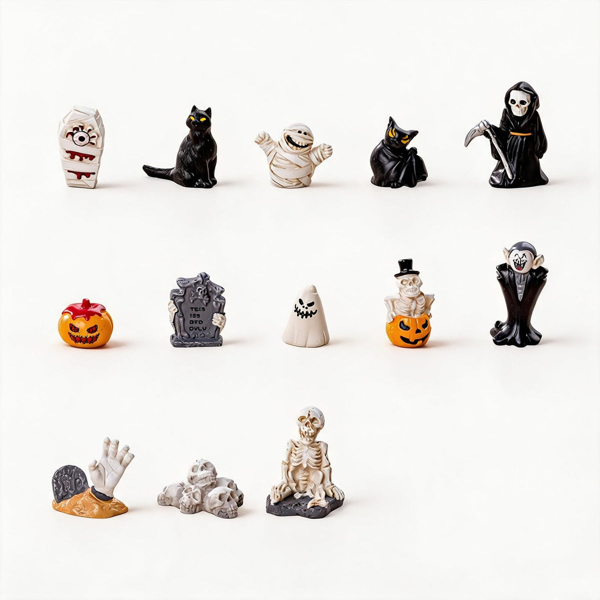 13PCS Halloween Mini Resin Figures, 13 Styles Halloween Figurines