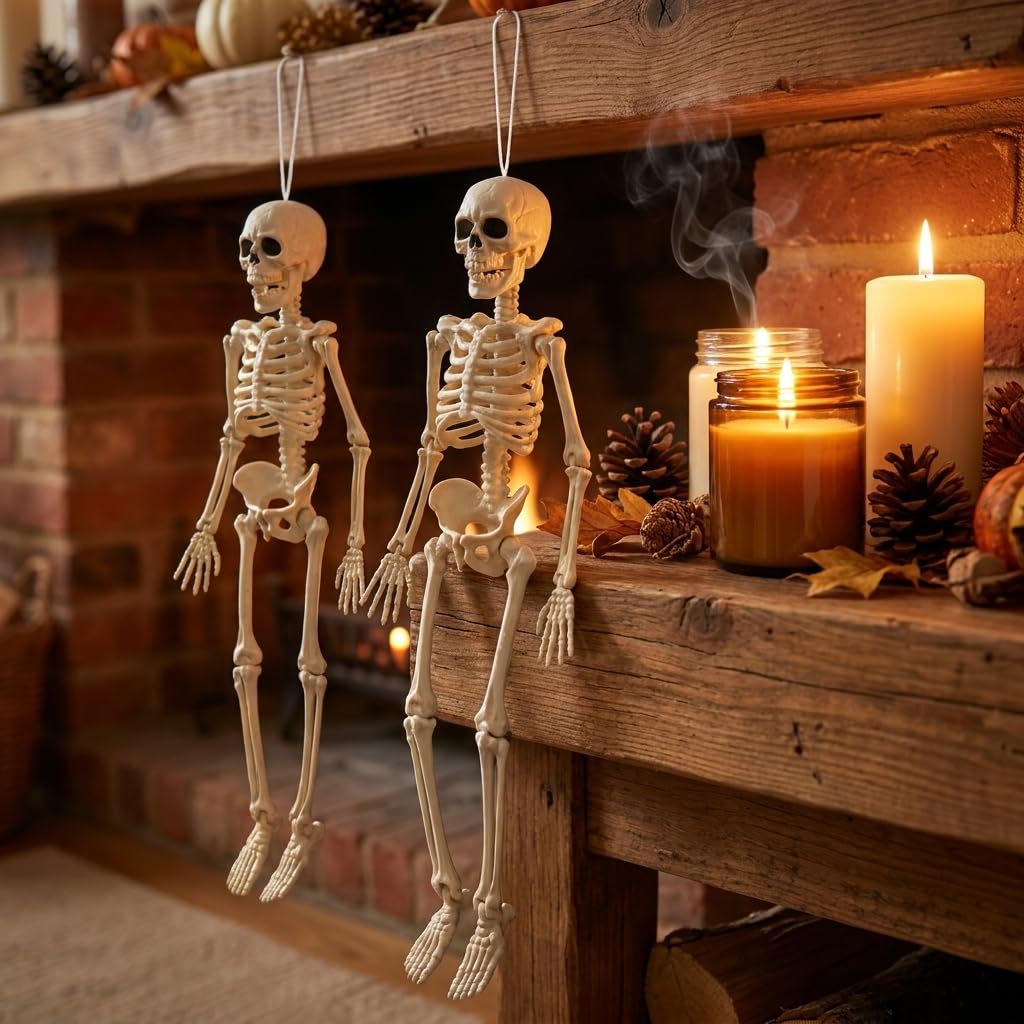 Jiesiity Halloween Decorations Hanging Small Skeletons: 2PCS 16Inches