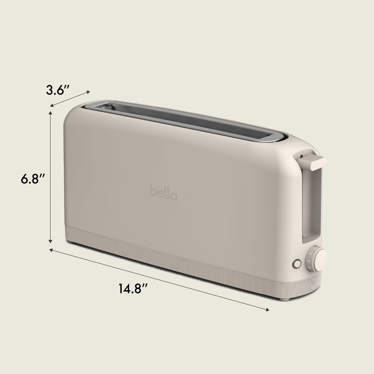Bella Fits-Anywhere Slim Toaster, Oatmilk