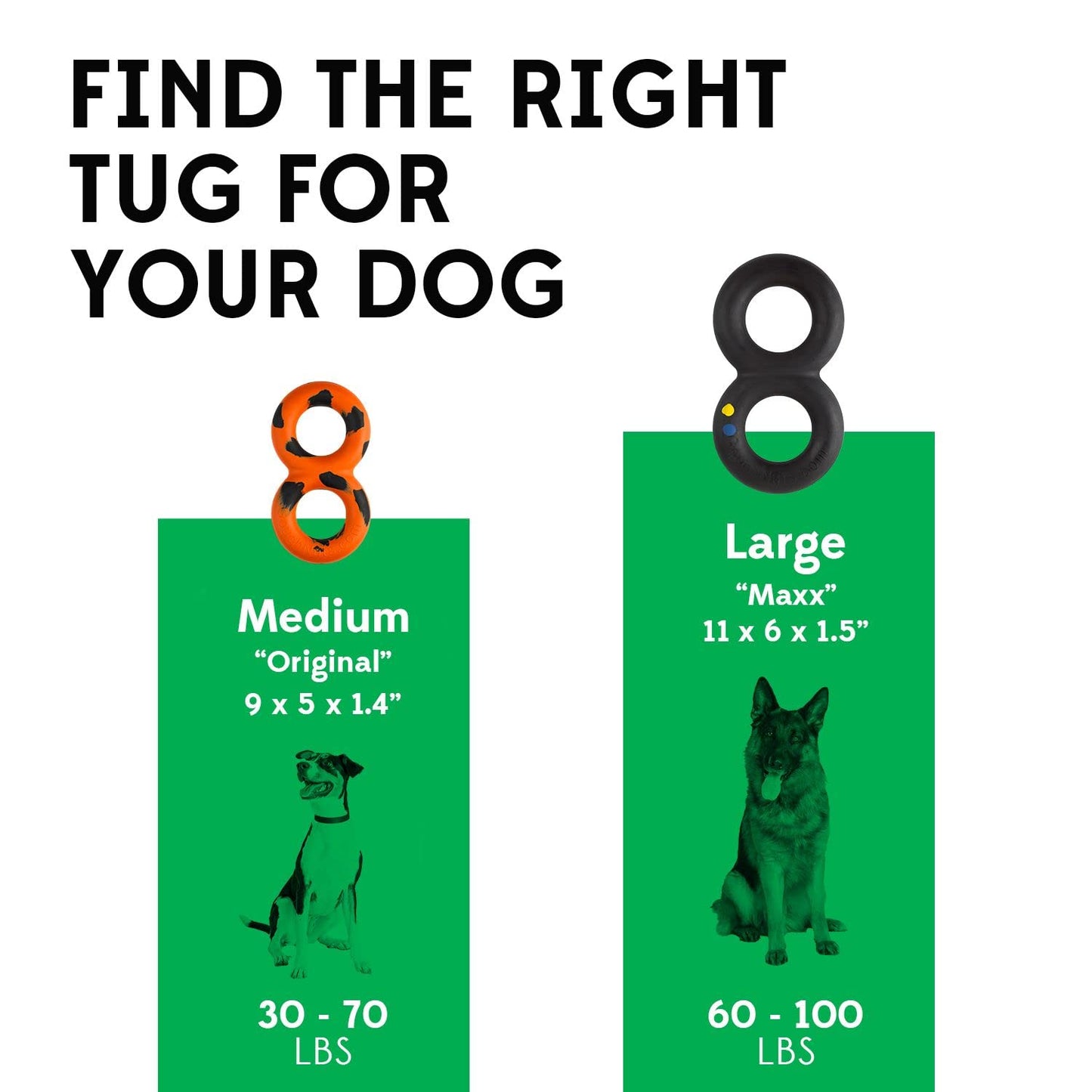 Goughnuts — Dog Toys for Aggressive Chewers | Virtually Indestructible Pull Toy for Breeds Such as Pit Bulls and German Shepherds | Heavy Duty Tug Dog Toy | Medium | Yellow