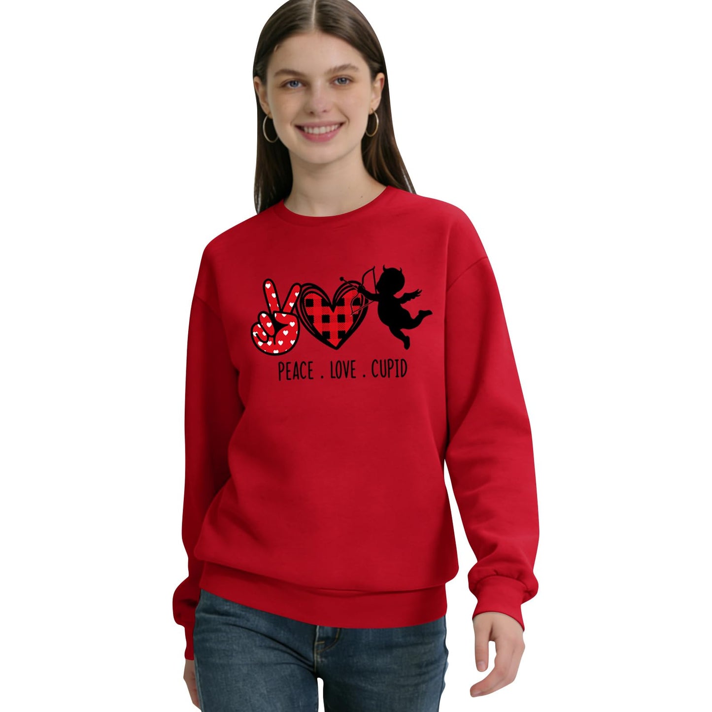 moolBeko Crew Neck Sweatshirt For Men Women Unisex Matching Couples Pullover Tops Loose Fit Casual Letter Print Graphic Men Women Crewneck Sweatshirt Y2k Clothes Valentine's Day Sweatshirts