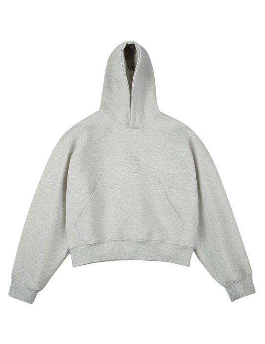 Vamtac Boxy Hoodies Mens Cropped Pullover Sweatshirts Casual Soft Hoodie Oversized Baggy Hooded Tops Y2k Streetwear Grey
